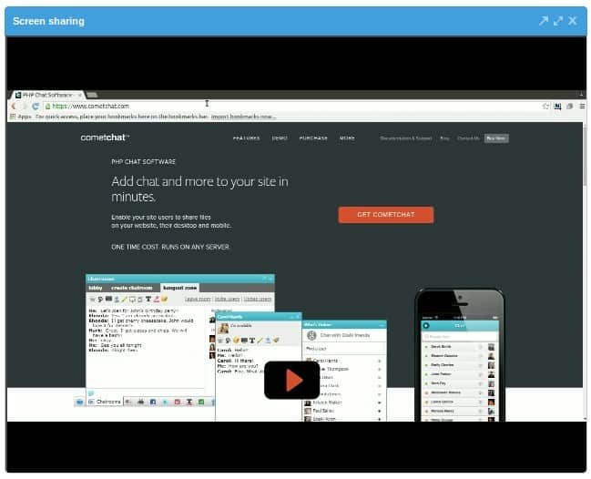 screensharing - cometchat features