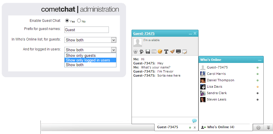 visitors-chat - Cometchat features