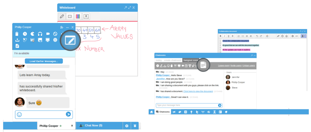 whiteboard and writeboard - Collaboration - cometchat features