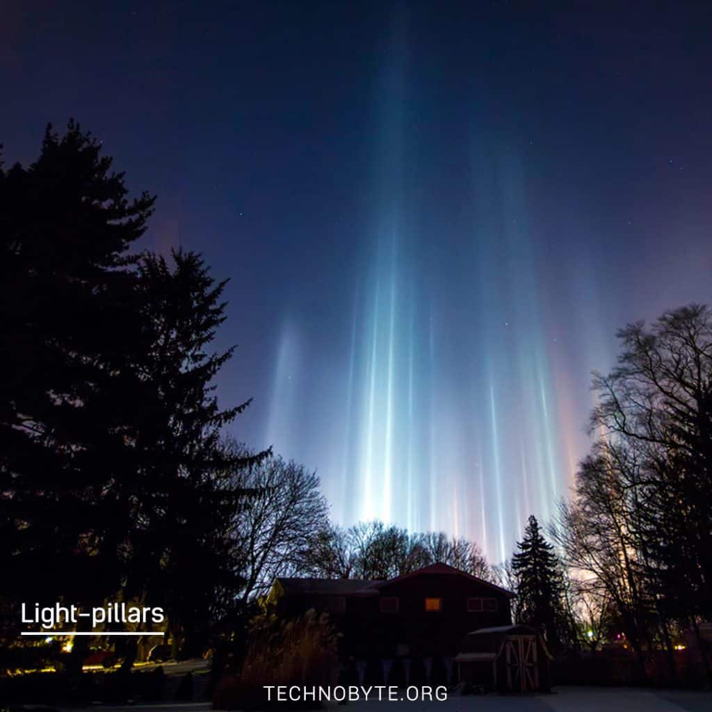 Halos - light pillars