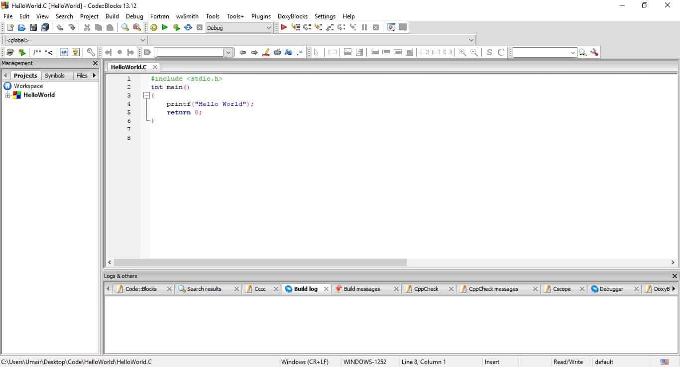 Run C Code With Codeblocks Compiler Indilo