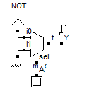 NOT gate using multiplexer