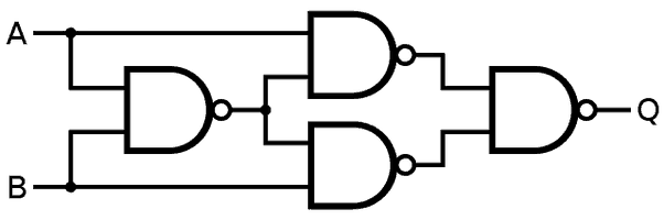 VHDL code for EXOR using NAND - structural model architecture