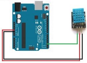 Arduino Uno connection with the DHT 11 sensor (4 pin)