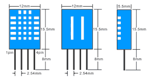 DHT 11 sensor physical dimensions