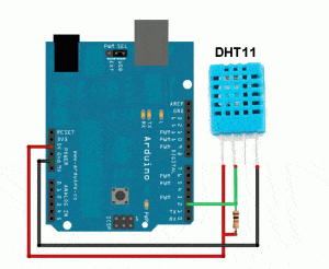 Arduino Uno connection with the DHT 11 sensor (4 pin)