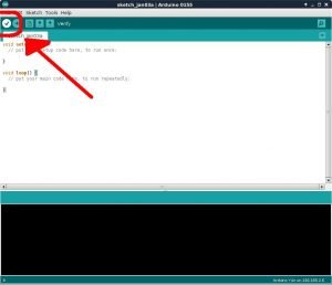 compile button in Arduino IDE toolbar