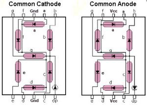 internal circuit of 7 segment display