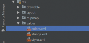 Location of the colors.xml file